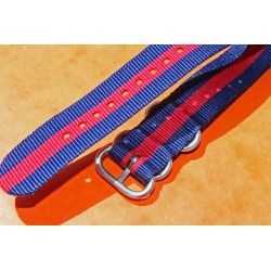 20mm Strong Zulu 4 Ring Red blue military Nylon Watch bracelet Band Strap perfect for Rolex watches