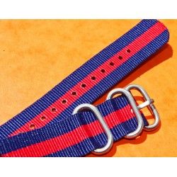 20mm Strong Zulu 4 Ring Red blue military Nylon Watch bracelet Band Strap perfect for Rolex watches