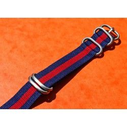 20mm Strong Zulu 4 Ring Red blue military Nylon Watch bracelet Band Strap perfect for Rolex watches