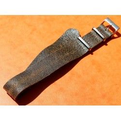 Vintage genuine wild leather Nato 20mm brown chocolate watch strap band handmade bracelet Rolex 5508, 6536, 6538, 6542, 5512 PCG