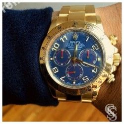 Rolex Aiguilles Chromalight Or jaune montres Cosmograph Daytona 116598,116568,116518,116528,116523 Cal 4130