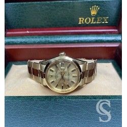 ROLEX GENUINE NOS YELLOW GOLD HANDS TRITIUM OYSTER PERPETUAL DATE 15008 CAL 3035