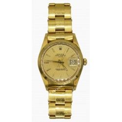 ROLEX AIGUILLES LUMINOVA OR JAUNE MONTRES OYSTER PERPETUAL DATE 15008 CAL 3035
