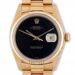 Rolex authentique Set aiguilles fines en or jaune & noir montres 36mm Datejust 16013,16018 Cal 3035,3135