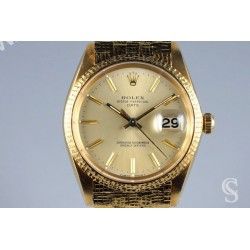 ROLEX AIGUILLES LUMINOVA OR JAUNE MONTRES OYSTER PERPETUAL DATE 15008 CAL 3035