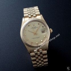 ROLEX GENUINE NOS YELLOW GOLD HANDS LUMINOVA OYSTER PERPETUAL DATE 15008 CAL 3035