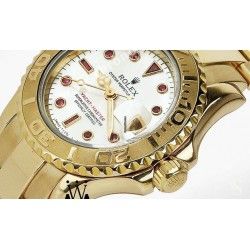 Rolex Aiguilles or jaunes luminova Yacht Master montres Dames 69628 Cal 2135 ref 410-69628-80