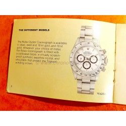 ROLEX RARE LIVRET, NOTICE, MANUEL1988 MONTRE COSMOGRAPH DAYTONA ZENITH PATRIZZI 16520, 16528, 16523