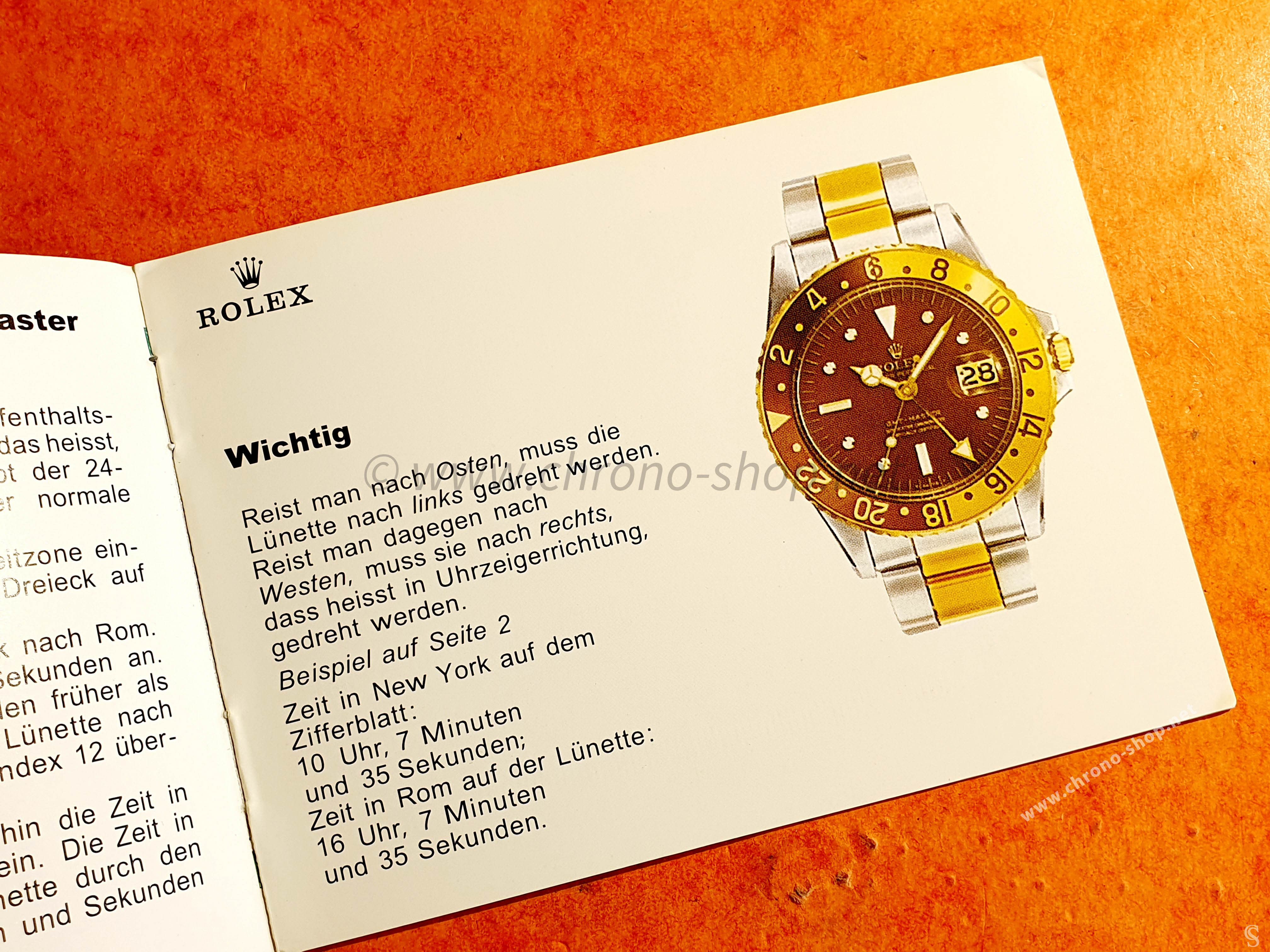 ROLEX 70's GMT-MASTER VINTAGE Booklet Colorful ...