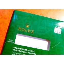 VINTAGE ROLEX GARANTY PAPER WATCH STORAGE SLEEVE CARD GREEN VINTAGE FROM 80's