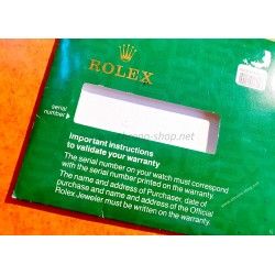 VINTAGE ROLEX GARANTY PAPER WATCH STORAGE SLEEVE CARD GREEN VINTAGE FROM 80's