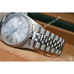 ROLEX OYSTER DATEJUST ref 16220, 16000, 16030 Ø34.50mm LUNETTE CANNELÉE ACIER MONTRES