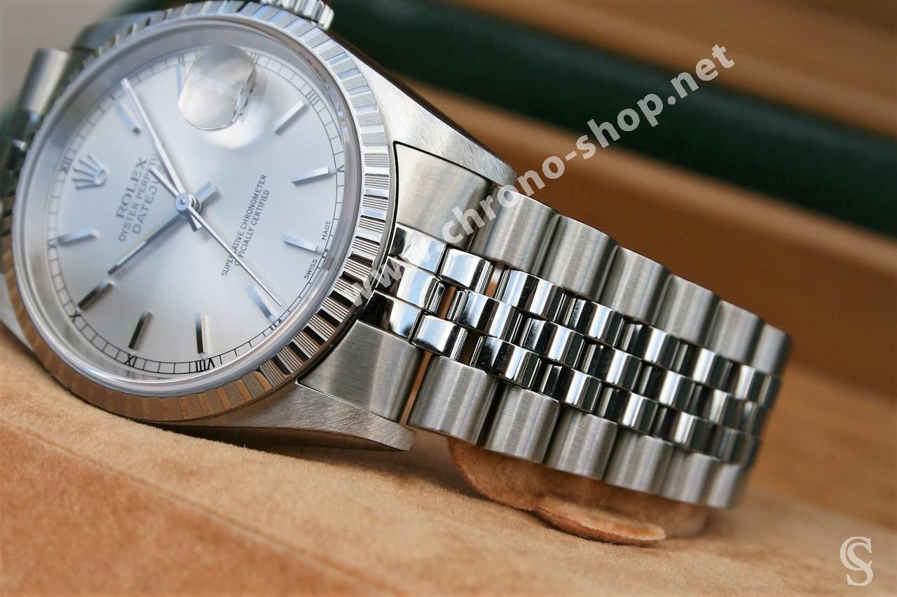 GENUINE MENS ROLEX DATEJUST 16220 ENGINE TURNED BEZEL FLUTED Stainless