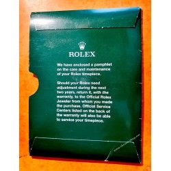 VINTAGE ROLEX GARANTY PAPER WATCH STORAGE SLEEVE CARD GREEN VINTAGE FROM 80's