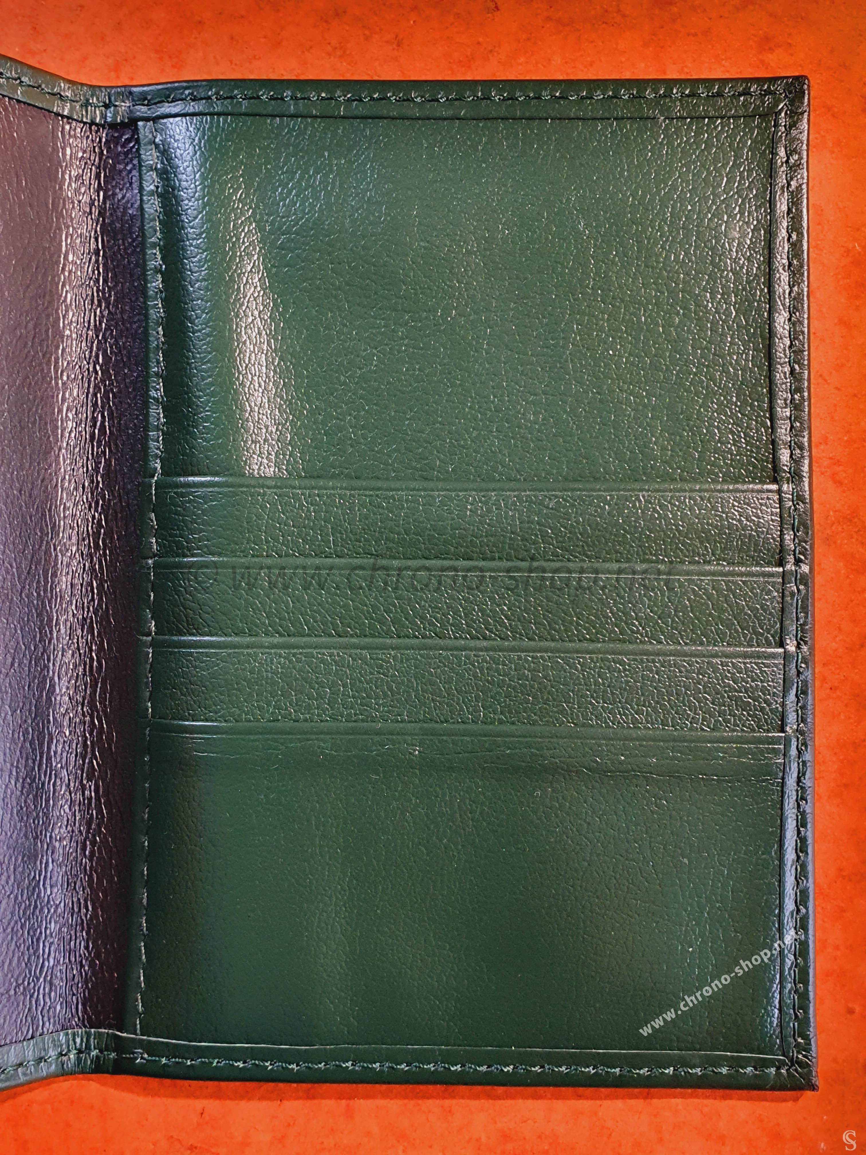 Rare & Vintage ROLEX Green Grain Leather Large Billfold Wallet ...