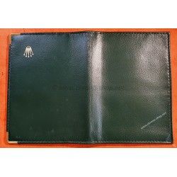 ROLEX ACCESSOIRE PORTE DOCUMENT, PORTEFEUILLE EN CUIR VERT POUR CARTES, GARANTIES, NOTICES MONTRES REF 0068.08.05