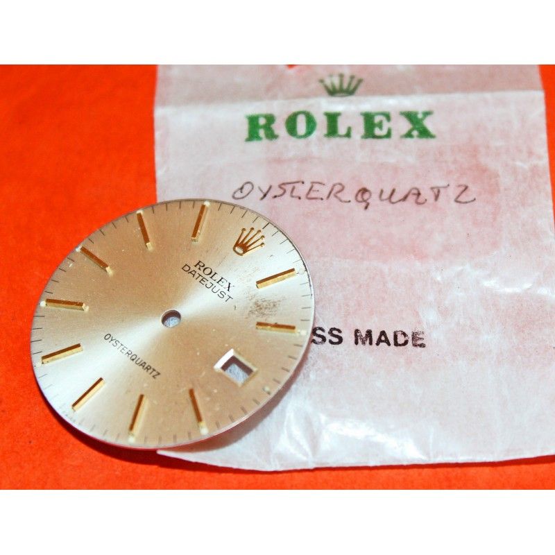 Rolex Vintage OysterQuartz Datejust dial Gold baton markers Tilleul color faded patina