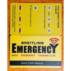 BREITLING CARTE MANUEL ACTIVATION BALISE MONTRES BREITLING EMERGENCY II REF E76325, E7632522,V7632522