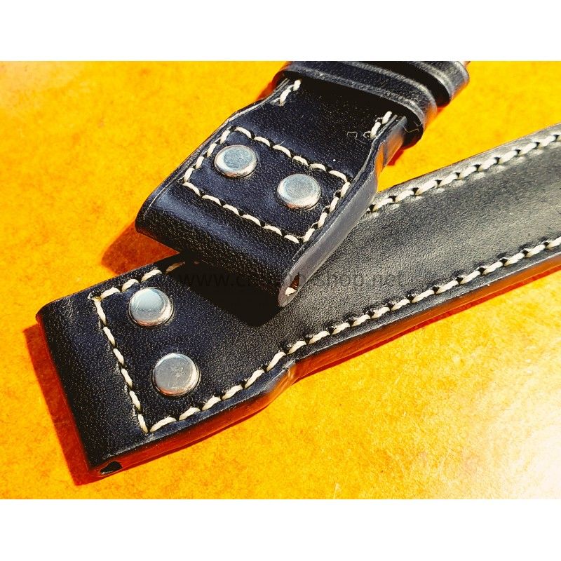 IWC Rare Original Vintage Bracelet Cuir de Veau couleur noir montres aviateurs Big Pilot 5002,5004,5009