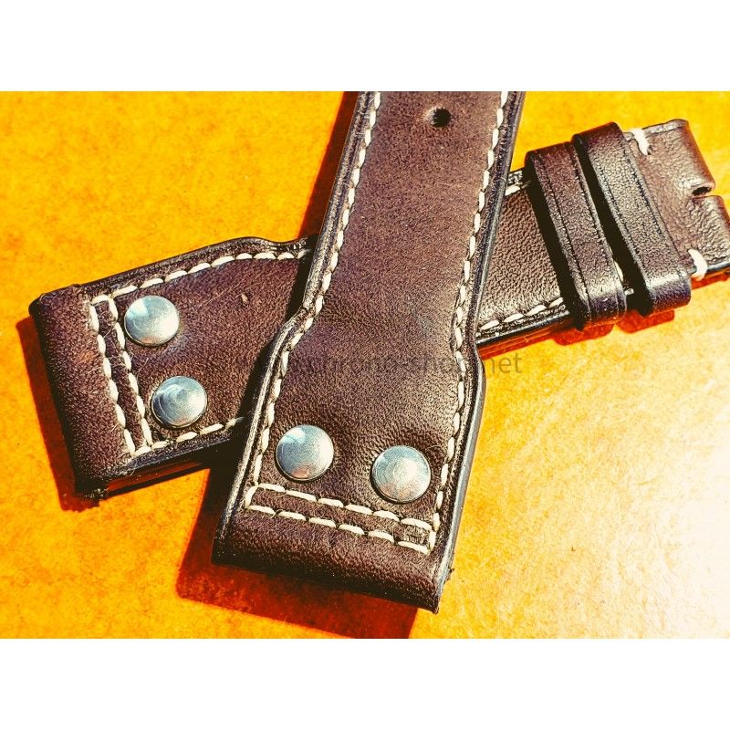 IWC Genuine Discontinued Rare 22mm Calkskin Leather rivet Watch Strap ref 38374