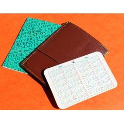 1990-1991 Vintage Rolex Brown Maroon Leather Business Card Wallet holded card and calendar + translation booklet