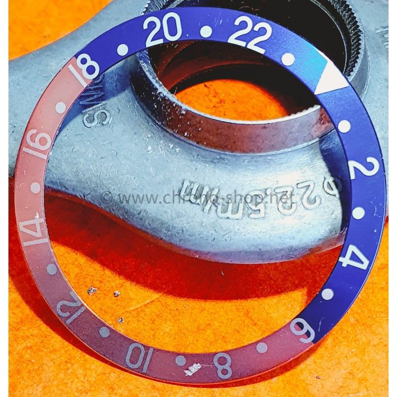 ROLEX 90'S FADED ROUGE & BLEU INSERT GRADUE 24H LUNETTE MONTRES GMT MASTER 16700, 16710, 16760 COULEUR PEPSI