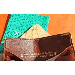 1990-1991 Vintage Rolex Brown Maroon Leather Business Card Wallet holded card and calendar + translation booklet