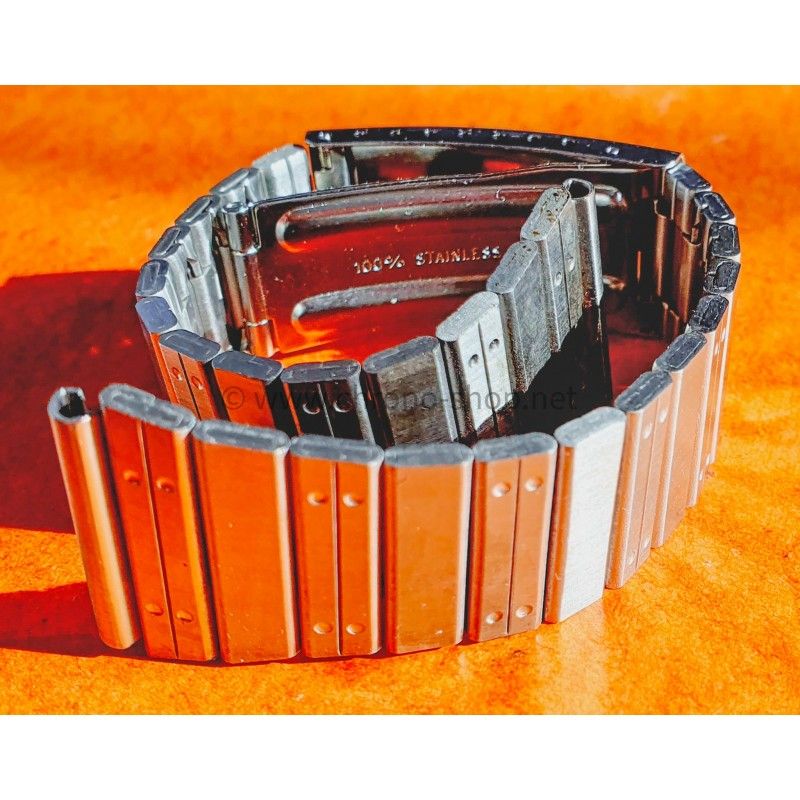 Swiss Made Rare 70's band Ssteel Watch Sport Bracelet Zenith, Longines, Heuer, 20mm ends