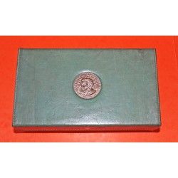 VINTAGE 1968 WATCH BOX SET ROLEX CELLINI, LARGE OBLONG, Ref 44.00.3 Green leather