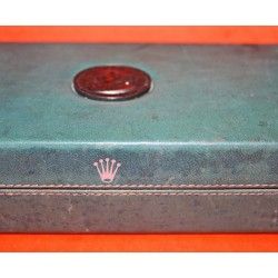 VINTAGE 1968 WATCH BOX SET ROLEX CELLINI, LARGE OBLONG, Ref 44.00.3 Green leather