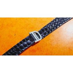 VINTAGE STYLE SOFT CROCODILE LEATHER BLACK COLOR WATCHES STRAP 18mm LUGS