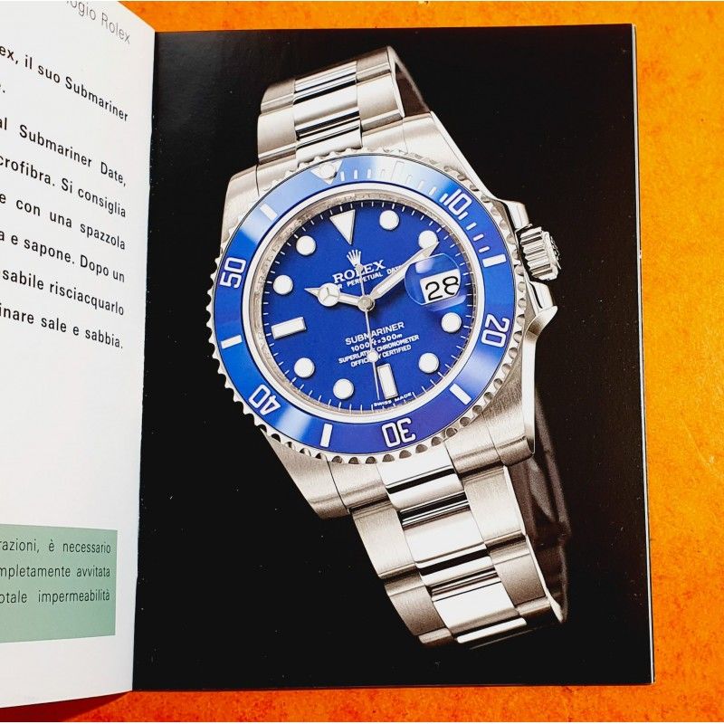 Rolex livret, manuel, notice, mode d'emploi 2011 Langue Italien montres Submariner Date 116610, 116618,116613 Submariner 114060