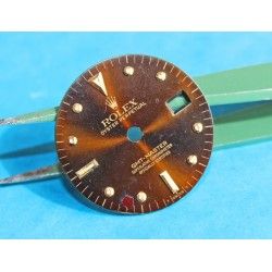 CADRAN GMT MASTER 16753 16758 MARRON CUIVRE OEIL DU TIGRE -NIPPLE DIAL- cal 3075