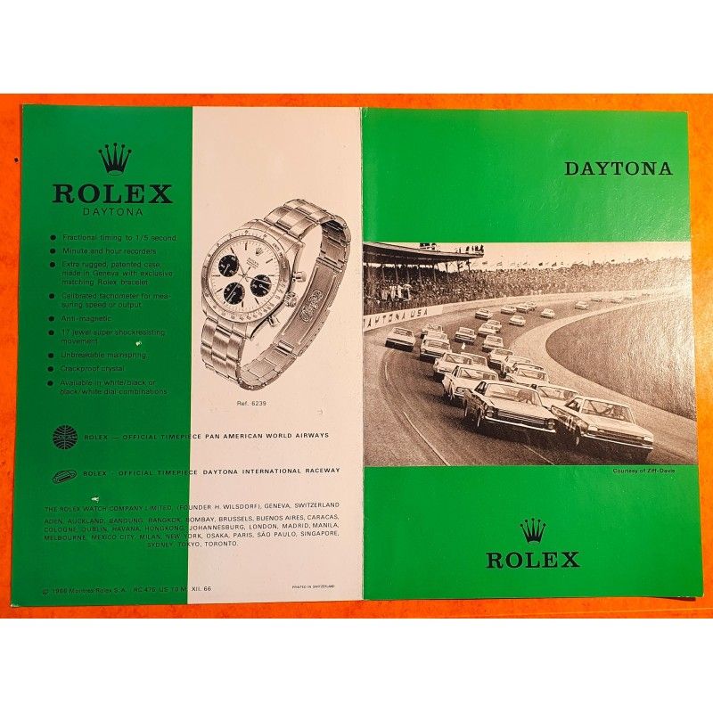 Rolex 1966 Vintage Livret, manuel anglais Montres anciennes Paul Newman Daytona 6263,6262,6265,6240,6239