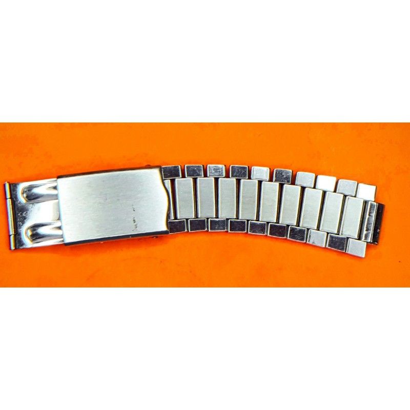 Vintage half bracelet flat-link, folded links, 1960s watch Steel half band 18mm Bracelet Seamaster 300 Omega Speedmaster