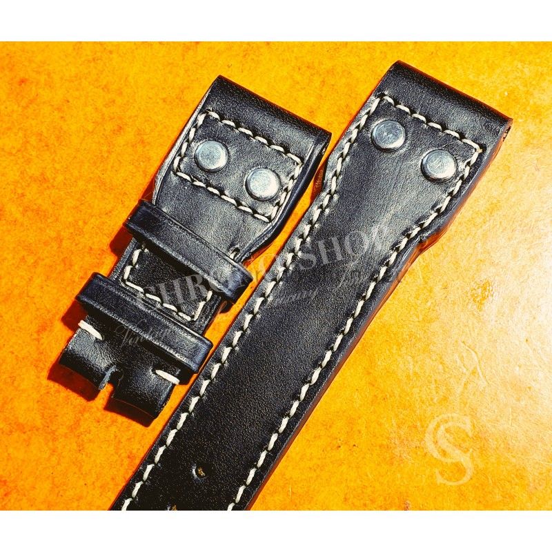 IWC Rare Original Vintage Bracelet Cuir de Veau couleur noir montres aviateurs Big Pilot 5002,5004,5009