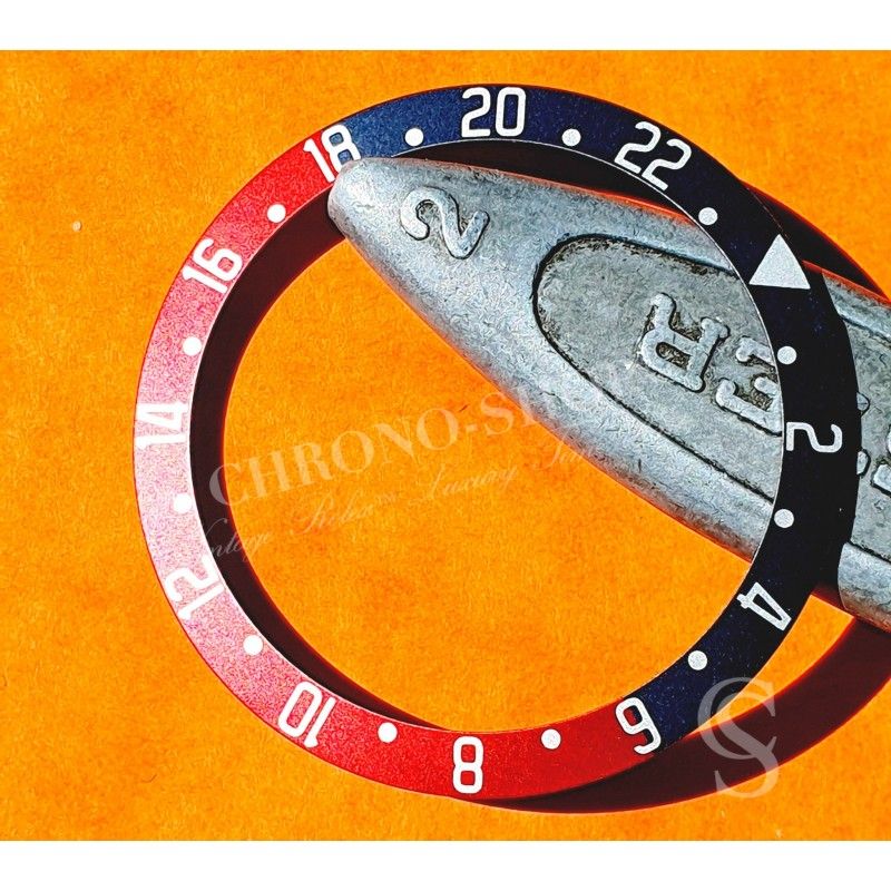 TUDOR pièce détachée horlogerie montres 41mm BLACK BAY GMT 79830 insert disque aluminium éloxé bordeaux & bleu gradué 24 heures