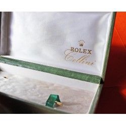 RARE BOITE VINTAGE ROLEX CELLINI 48.01.3 CUIR VERT ROLEX SA GENÈVE