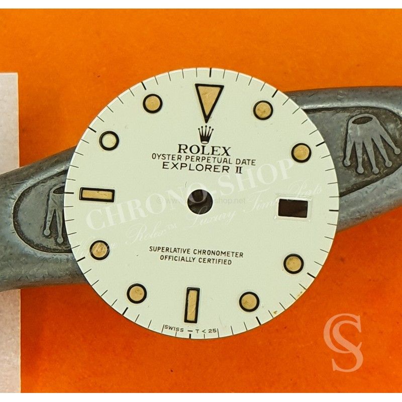 ROLEX 1992 VINTAGE CADRAN TRITIUM COULEUR CREME ORIGINAL MONTRES EXPLORER II 2 DATE 16550,16570 CAL 3085,3185