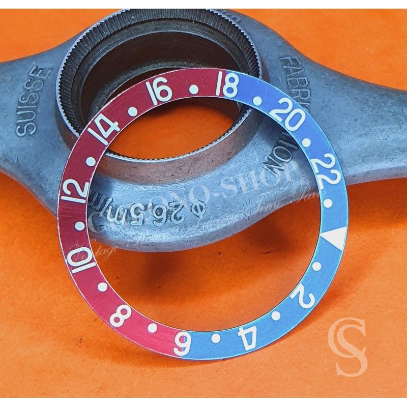 Rolex Vintage Bezel insert Graduated Faded PEPSI Red & blue GMT MASTER 1675,16750 Watch inlay part for sale