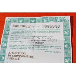 1994 AUTHENTIC VINTAGE PAPER CERTIFICAT PUNCHED FOR ROLEX SUBMARINER DATE 16613 TUTONE 