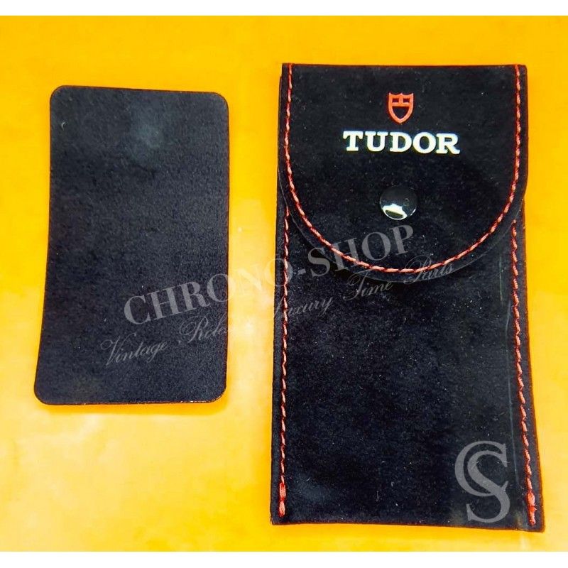 Tudor Black Red Suede velvet pouch traveler's...