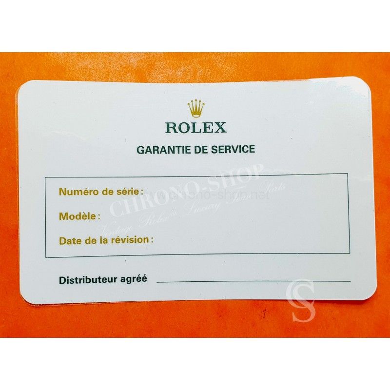 ROLEX Blank Certificate International Service Guarantee France PAPER CARD GMT,Submariner,Daytona,Datejust,Explorer