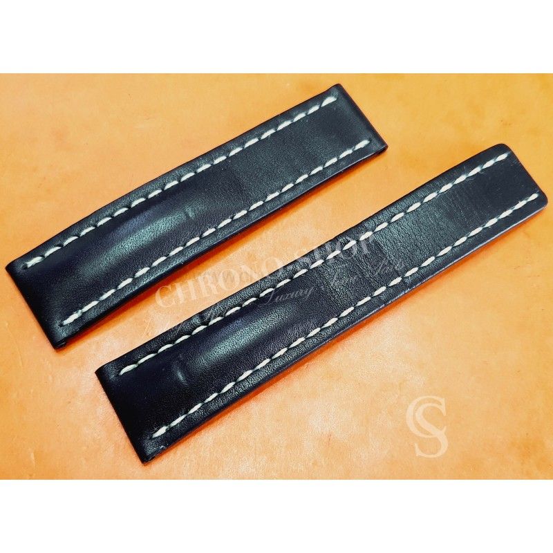 Breitling Genuine New OEM Dark Chocolate Calf Leather Deployment Strap 22-20mm 436 X Navitimer,Chronomat