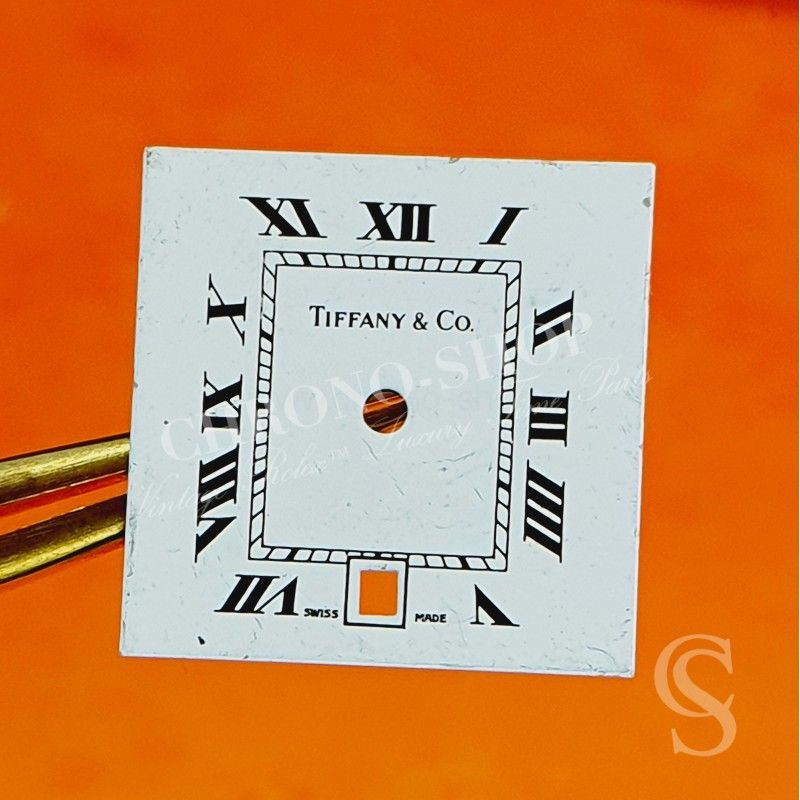 Tiffany & Co Cadran blanc carré SQUARE de montres avec Chiffres Romains et date