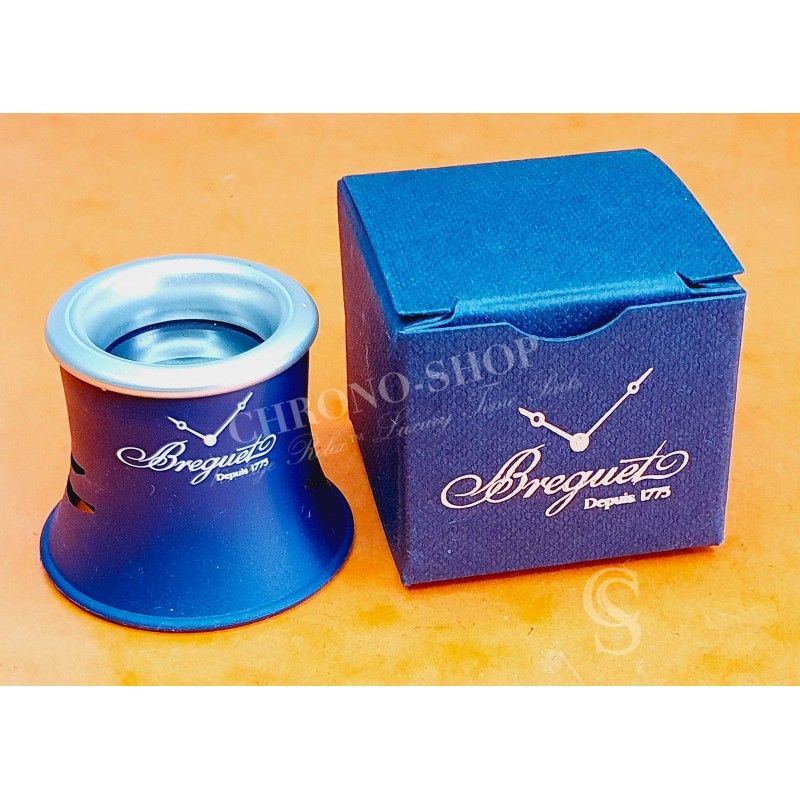 BREGUET Rare loupe Rubber Blue Plastic unused glasses lens magnifying glass Box