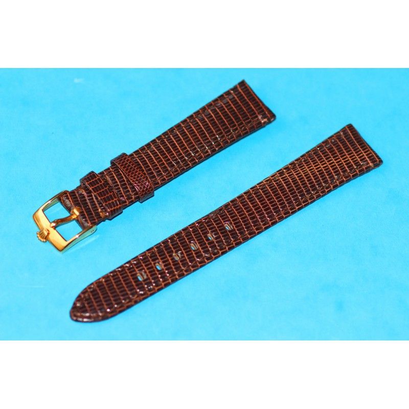 Genuine Lizard 17mm New "Old Stock" Brown Strap Rolex, 17mm S/S gold filled Buckle