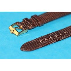 Genuine Lizard 17mm New "Old Stock" Brown Strap Rolex, 17mm S/S gold filled Buckle