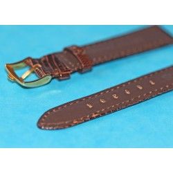 Genuine Lizard 17mm New "Old Stock" Brown Strap Rolex, 17mm S/S gold filled Buckle