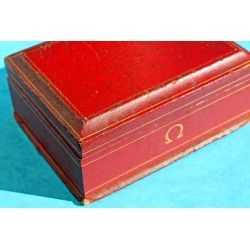 VINTAGE HARD 50's OMEGA CONSTELLATION CALENDAR JEWELLERY CASE BOX WRISTWATCH RED COLOR